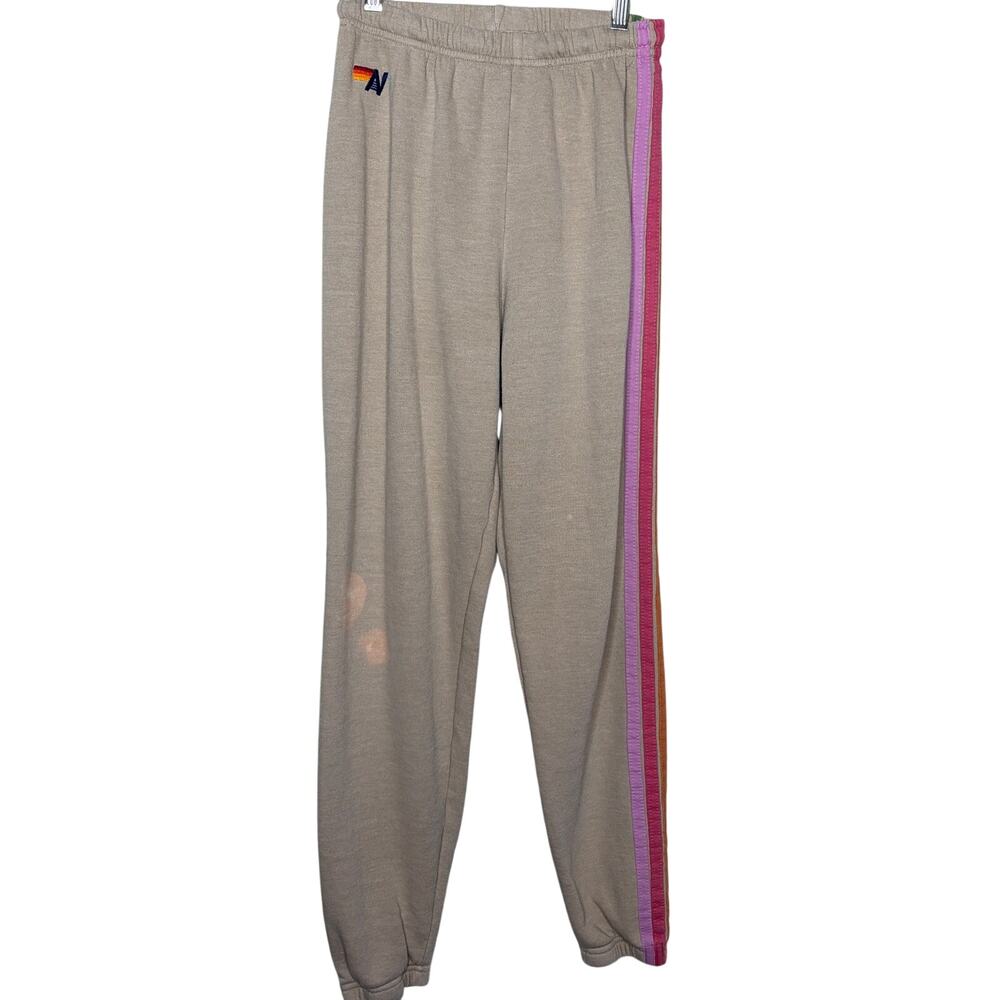Aviator Nation Rainbow Stripe Sweatpants Size S Flawed